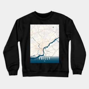 philly city map Crewneck Sweatshirt